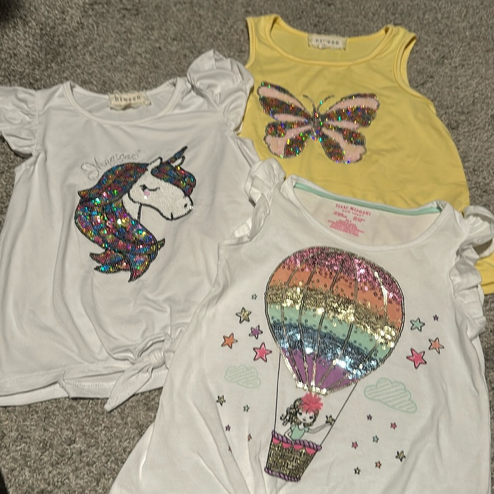 Bundle of 3 brand new sequin shirts size 4 toddler